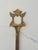 This brass plate or art hanger has a pagoda design at the top and fluted design on the bottom. There are two knobs for two...