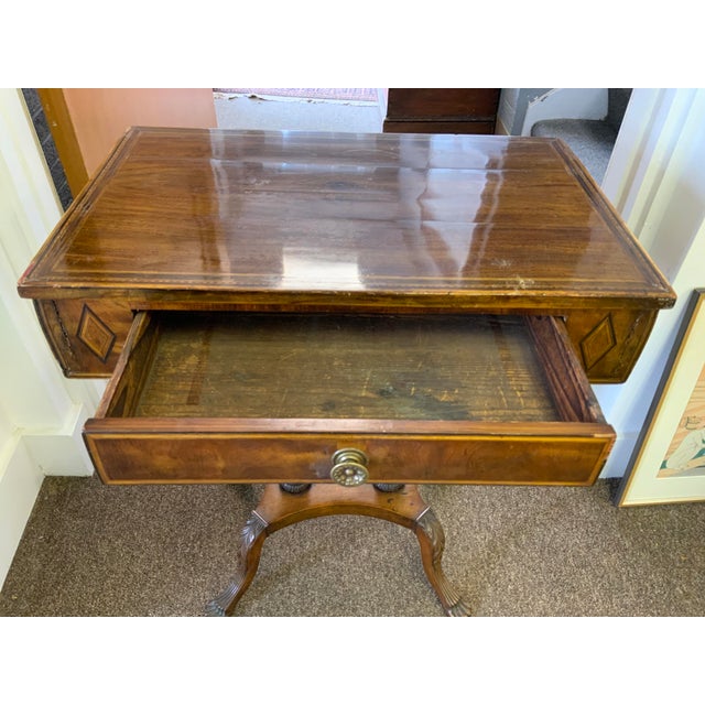 Circa 1820 New York Federal Carved and Inlaid Side Table For Sale - Image 9 of 17