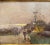 A quiet autumn day unfolds in this atmospheric antique oil painting of rural French life. Crafted in France circa 1890,...