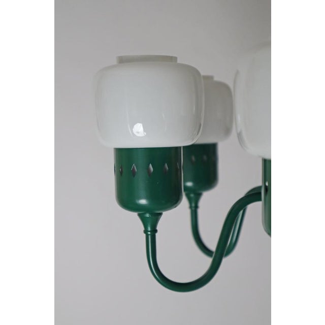 Metal Forest Green Model 526 Chandelier attributed to Hans-Agne Jakobsson, Sweden, 1970s For Sale - Image 7 of 14