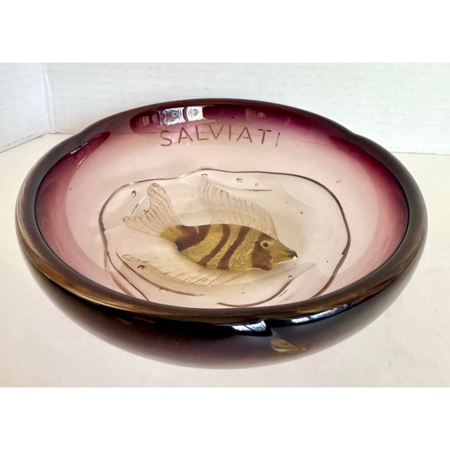 This exceptional Murano art glass bowl was produced by Salviati and designed by Alfredo Barbini, dating to the 1950s. The...