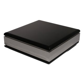 Square Black Coffee Table with Mirrored Glass, 1970 For Sale