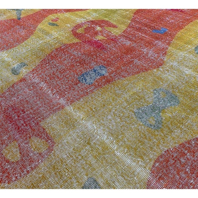 Textile 1970s Vintage Zeki Muren Area Rug 7x10 For Sale - Image 7 of 9