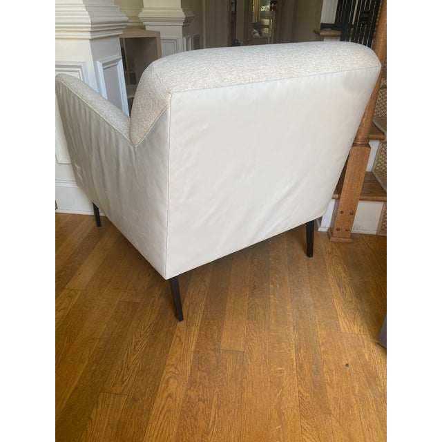 Room & Board Matteo Leather and Linen Lounge Chair For Sale - Image 4 of 6