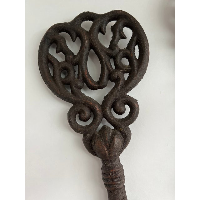 English Large Vintage Iron Keys For Sale - Image 3 of 5