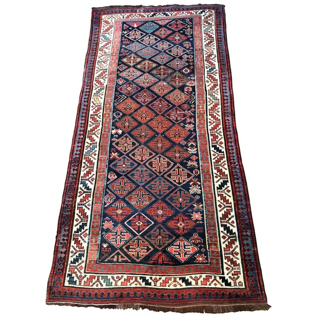 Long Antique Caucasian Rug For Sale