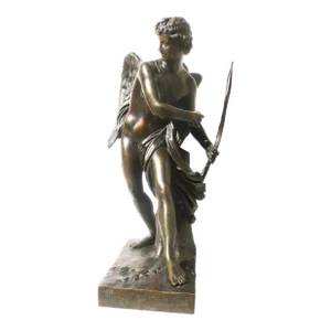 Antique Bronze Cupid Sculpture by Simon-Louis Boizot