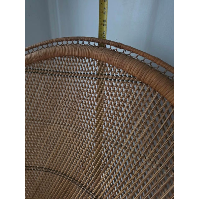 Wood 1990s Wicker Fan Back Chair For Sale - Image 7 of 10