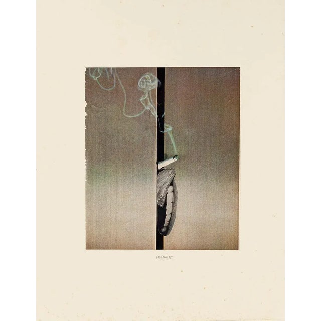 Smoking is an original collage artwork. Realized in 1975 by italian artist sergio barletta. Hand-signed and dated on the...