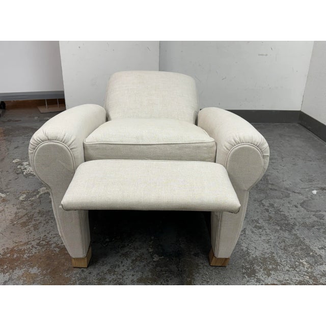 White Restoration Hardware 1920's Parisian Club Recliner For Sale - Image 8 of 12