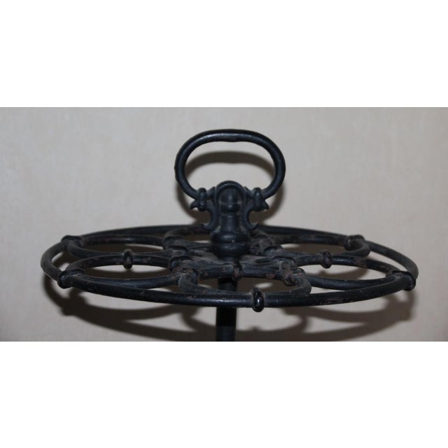 Black Cast Iron Umbrella Stand or Walking Cane Holder, 1890s For Sale - Image 5 of 18