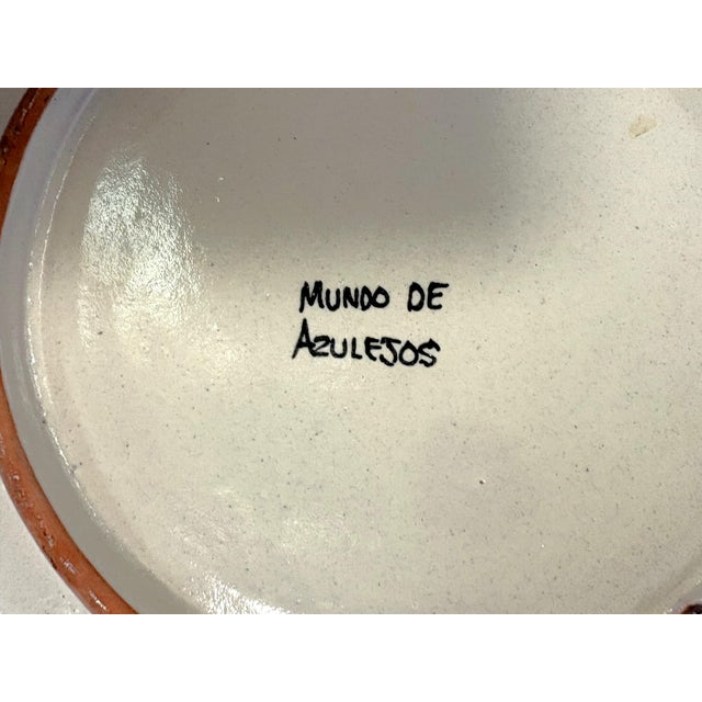 Vintage Hand Painted Mexican Talavera Pottery Dish For Sale - Image 11 of 14