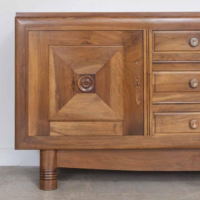 Wood French Oak Sideboard in the Style of Charles Dudouyt For Sale - Image 7 of 18