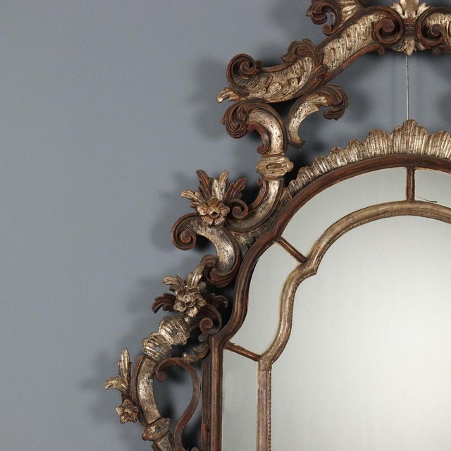 Rococo Style Mirror in Lacquered Painted Wood For Sale - Image 4 of 15