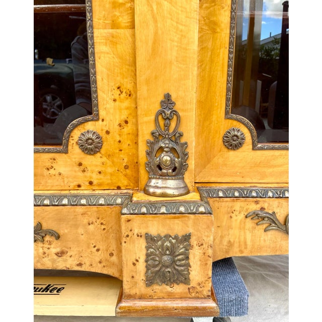 Wood French Wood Lacquered Cabinet With Black Marble Top and Bronze Ormolu For Sale - Image 7 of 12