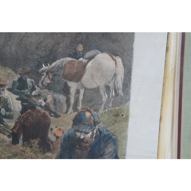 Sculpture Materials John Charlton Antique Twelfth of August Luncheon on the Moors Hunt Engraving 31" For Sale - Image 7 of 11