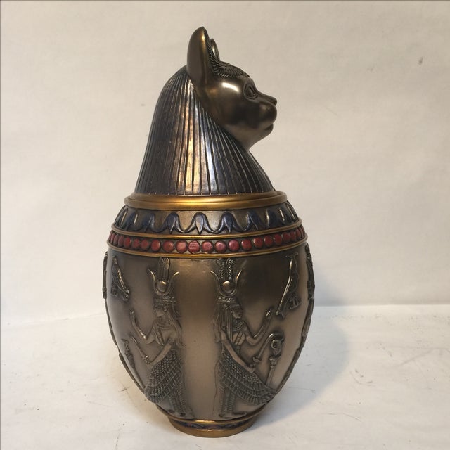 Large Egyptian Cat Urn Chairish