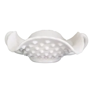 Mid 20th Century Fenton Hobnail Ruffled Edge Candy Dish Compote