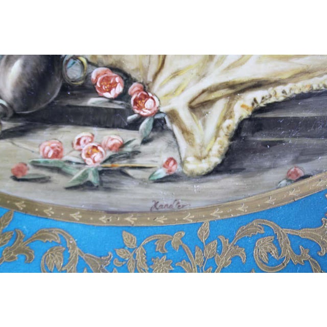 Large 20th Century Viennese Charger Plate or Wall Plaque in Porcelain with Gilt Borders For Sale - Image 3 of 7