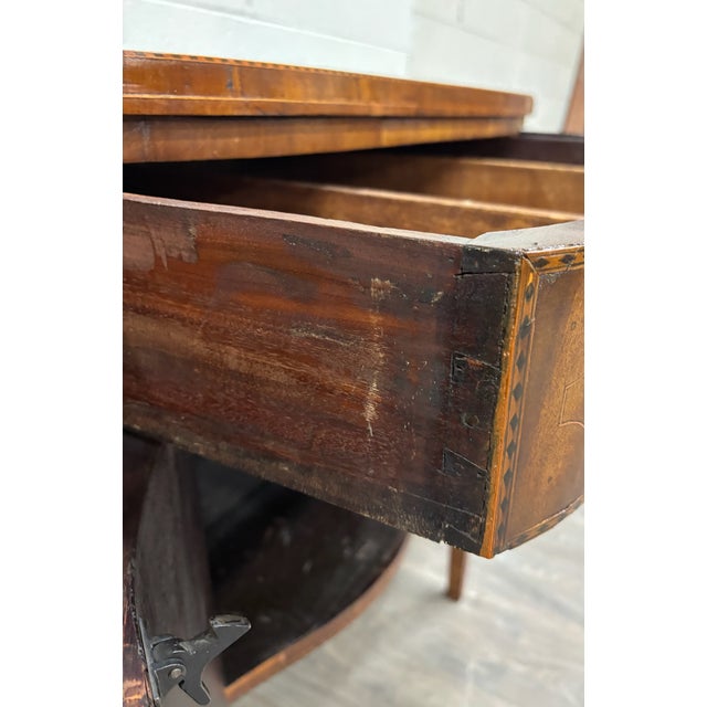 Antique Federal Style Satinwood Inlaid Bowfront Sideboard Server Buffet Credenza For Sale - Image 10 of 18
