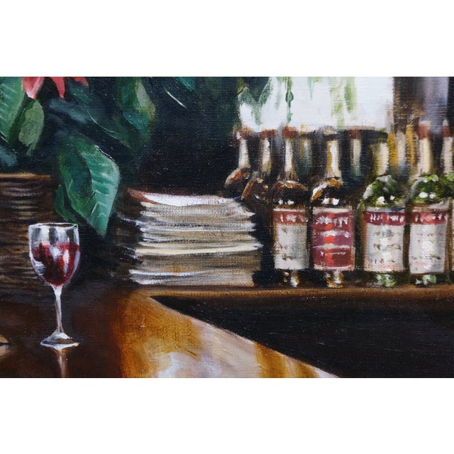 Late 20th Century Harry McCormick "Boerum Hill Cafe" Brooklyn Inn Bar Oil Painting Gold Leaf 43" For Sale - Image 9 of 13