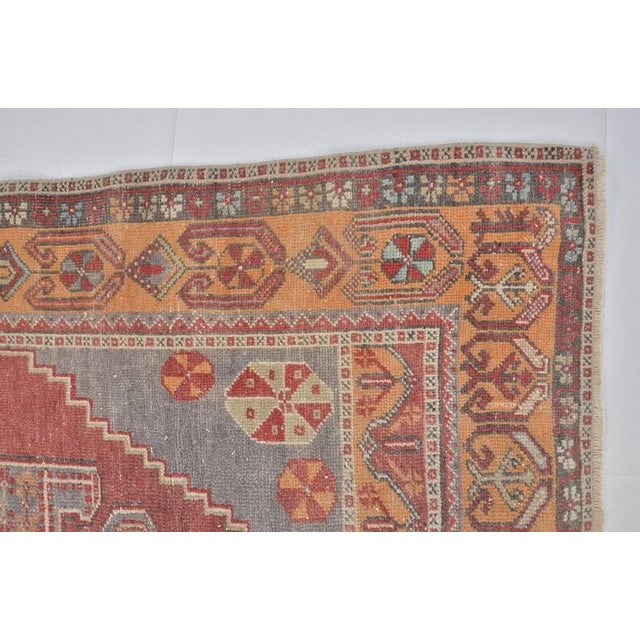 Orange 1950s Turkish Handknotted Wool Carpet For Sale - Image 8 of 10