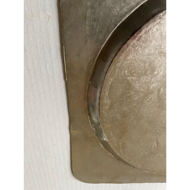 Metal Oriental Silver-Plated Copper Tray For Sale - Image 7 of 8