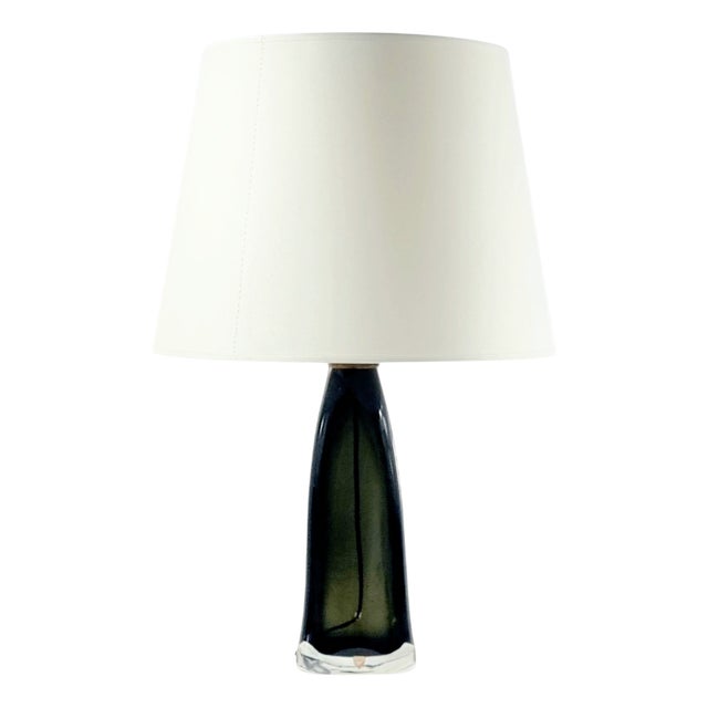 Mid-Century Model RD 1323 Table Lamp in Green Glass by Carl Fagerlund for Orrefors, Sweden, 1960s For Sale