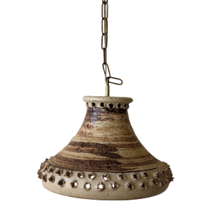 Vintage Danish Ceramic Pendant Light 1970s Scandinavian Hanging Lamp Textured Glaze