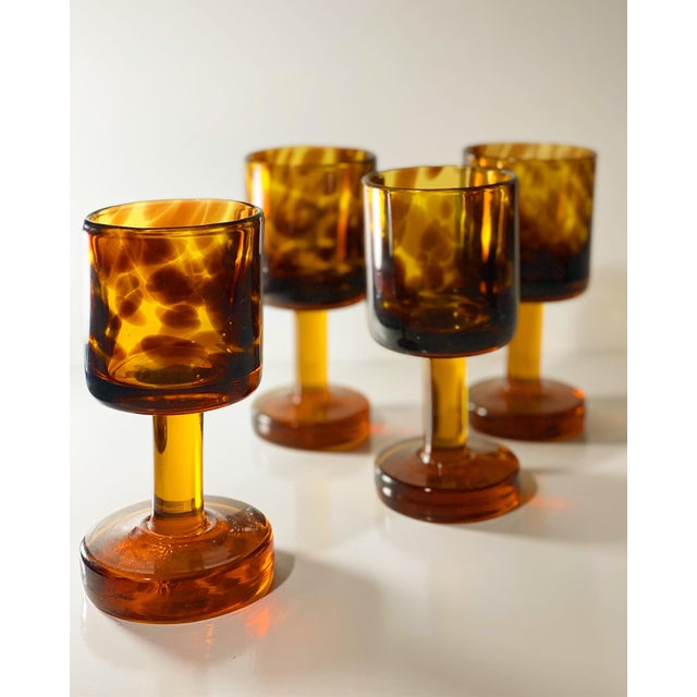 Vintage Handmade Amber Tortoise Shell Iced Tea Glasses Chairish