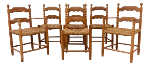 Danish Oak and Seagrass Chairs by Hans Dau, 1960s, Set of 6