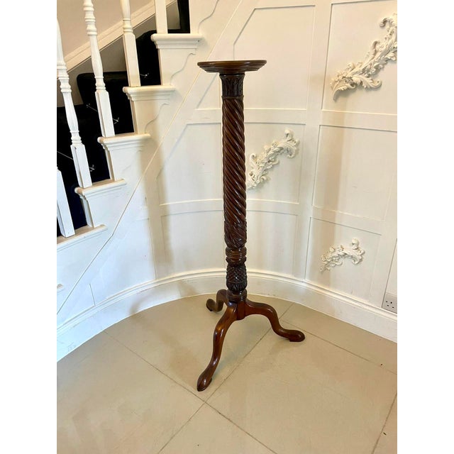 Wood Carved Mahogany Plant Stand, 1860s For Sale - Image 7 of 7