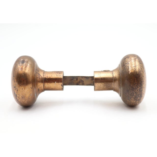 Mid 20th Century Vintage Passage Traditional Brass Door Knob Set For Sale - Image 5 of 11
