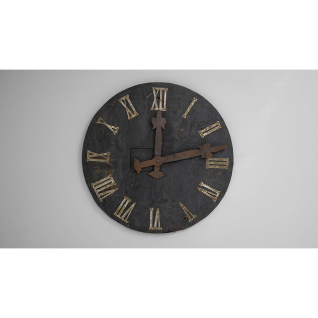 19th Century Central European Industrial Metal Wall Clock Face For Sale In Greensboro - Image 6 of 18