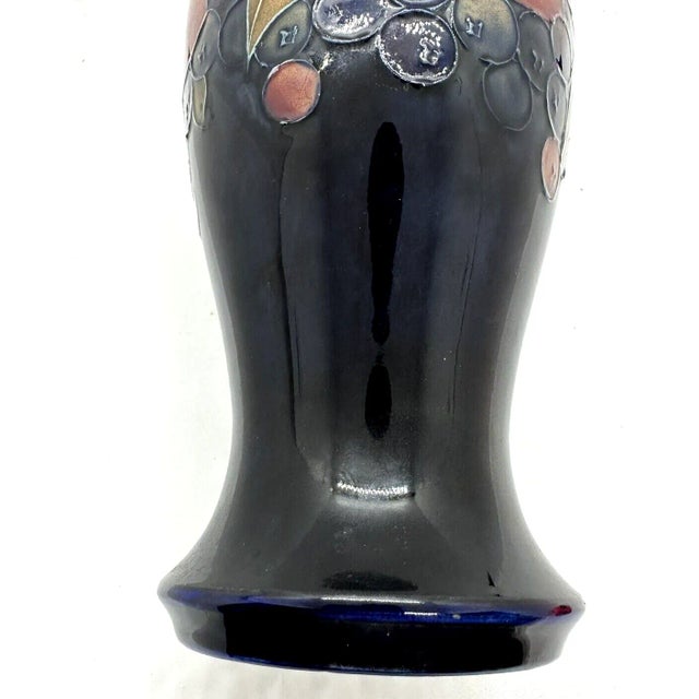 Ceramic Antique William Moorcroft Deep Blue Pomegranate Vase For Sale - Image 7 of 9