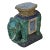 Ceramic Handmade Chinese Green Blue Oriental Elephant Pedestal Figure For Sale