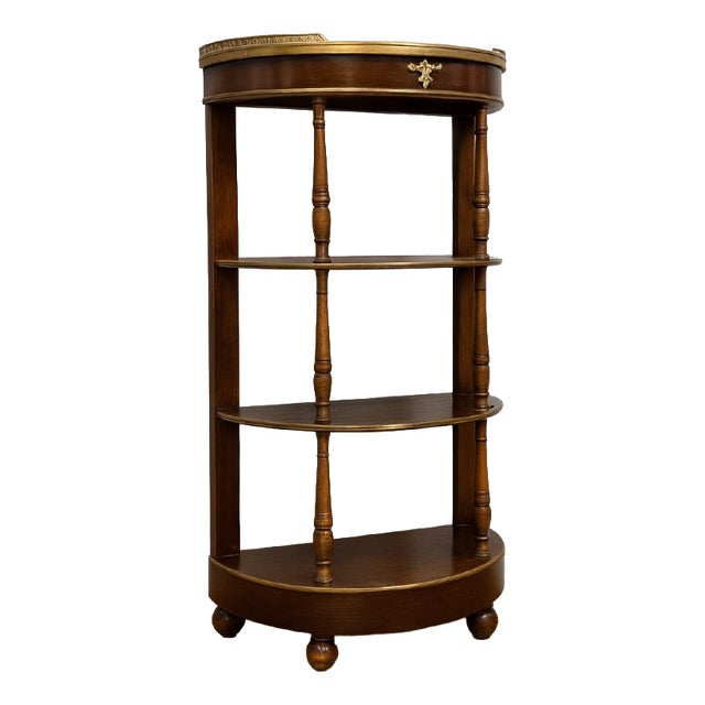 Parisian Louis XVI Style Half-Moon Shaped Mahogany Console Shelf For Sale