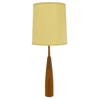 Teak Bottle Form Table Lamp For Sale
