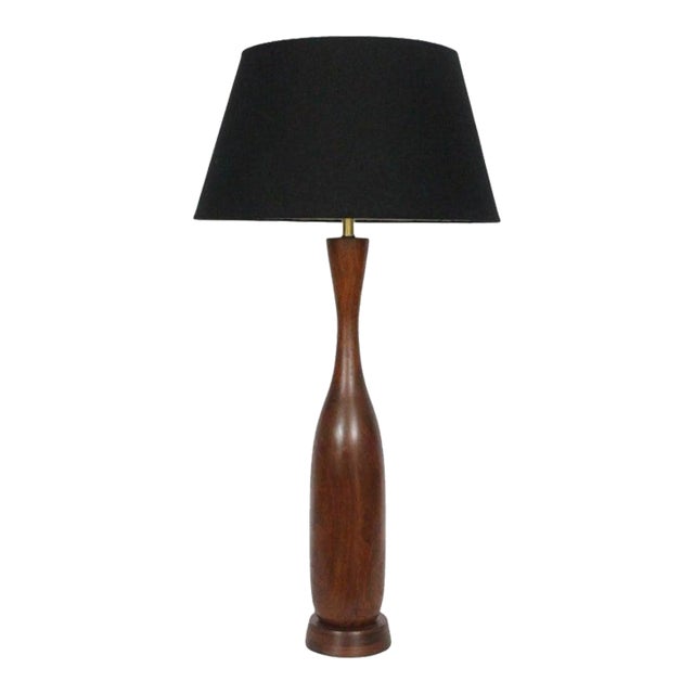 Substantial New Hope School Solid Walnut Table Lamp, circa 1960 For Sale