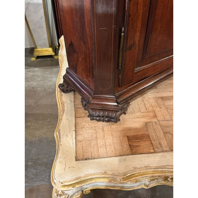 Rare 19th C. Italian Carved Walnut Table Hutch For Sale - Image 4 of 11