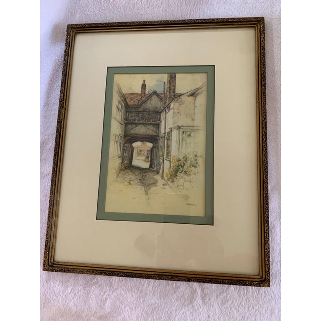 1920s "The George Inn, St Albans" Architectural Etching by Featherstone Robson, Framed For Sale - Image 9 of 9