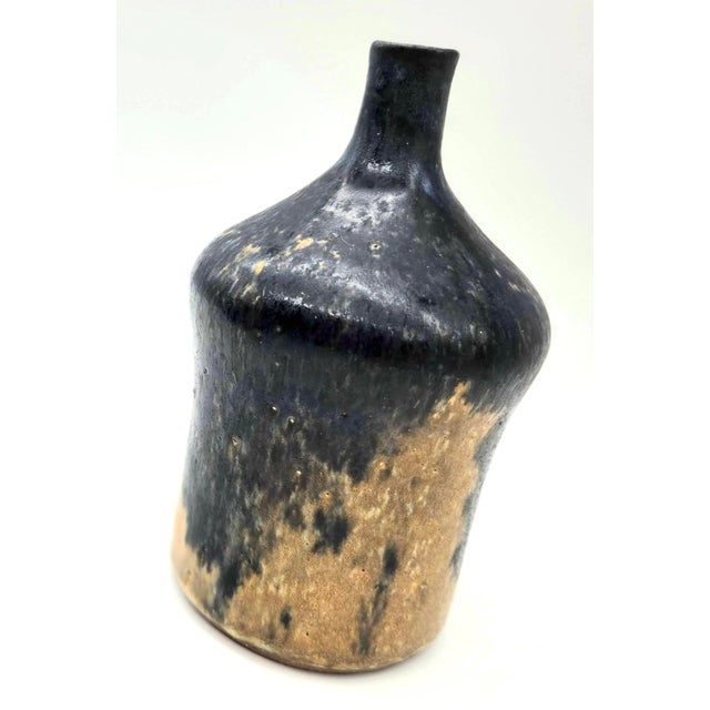 1970s Artisan Signed Studio Pottery Glazed Stoneware Bud Vase For Sale In Miami - Image 6 of 11