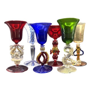 Vintage Murano Glass Goblets, 1970s, Set of 6 For Sale