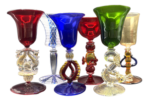 Vintage Murano Glass Goblets, 1970s, Set of 6