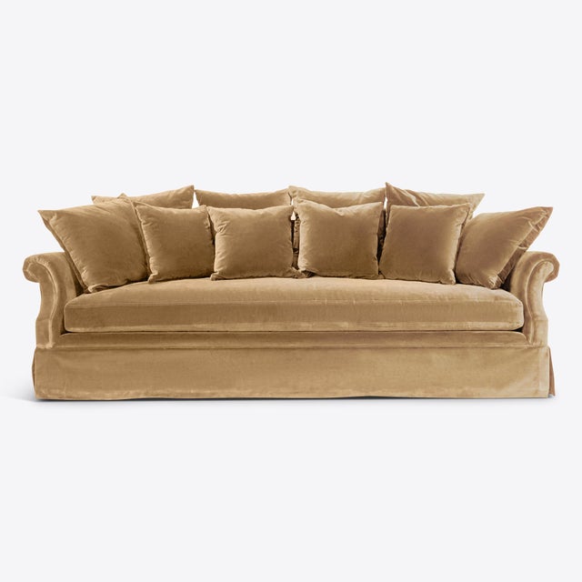 Early 21st Century Nia Sofa in Camel Velvet from Pure White Lines For Sale - Image 5 of 9