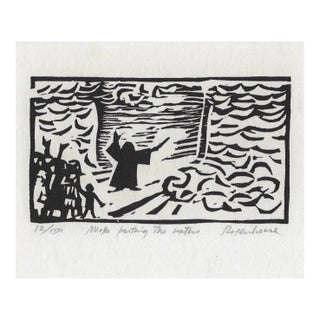 Irwin Jacob Rosenhouse Moses Parting the Waters Woodcut For Sale