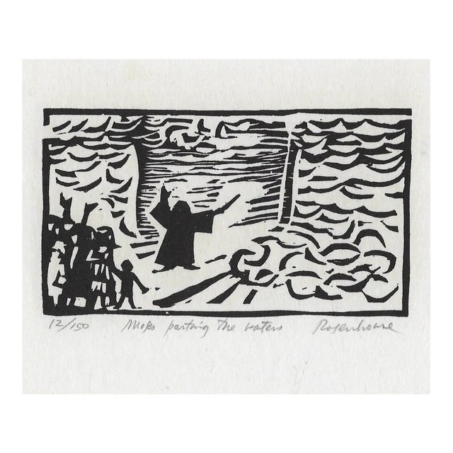 Irwin Jacob Rosenhouse Moses Parting the Waters Woodcut | Chairish