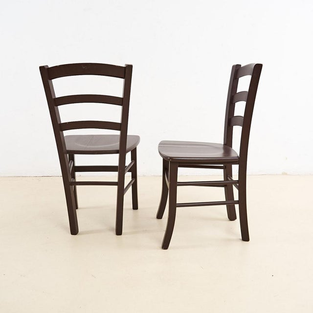 Glazed Wooden Chairs, Set of 2 For Sale - Image 4 of 5