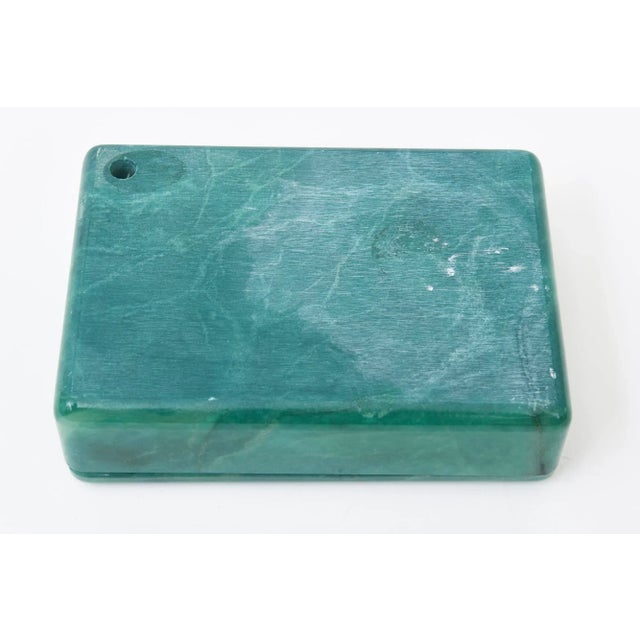 Italian Alabaster Swivel Box Emerald Green 1960's For Sale - Image 10 of 11