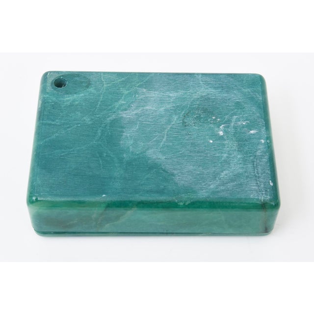 Vintage Italian Alabaster Swivel Box Emerald Green For Sale - Image 10 of 11